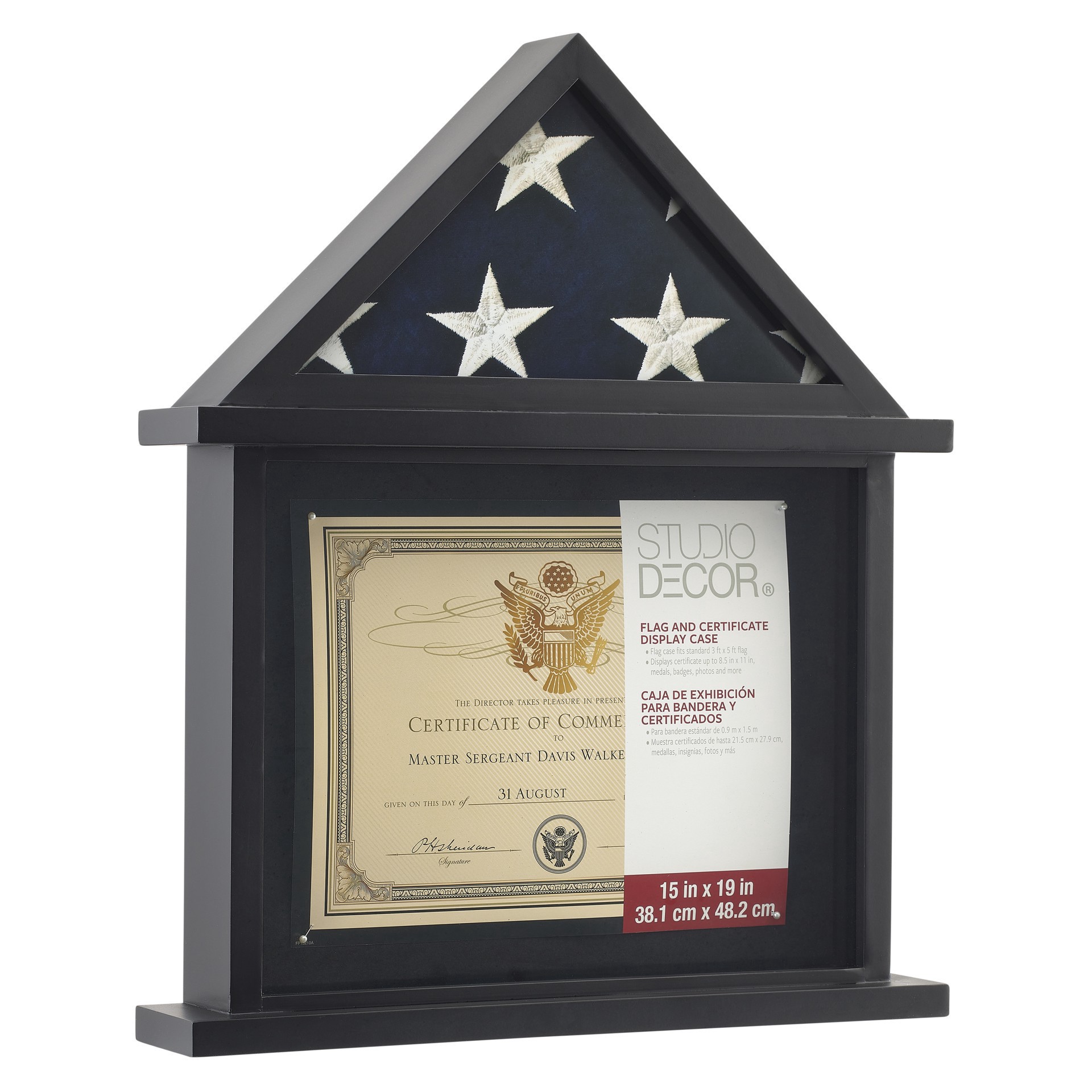 slide 4 of 4, Flag & Certificate Display Case By Studio Decor, 8.5 in x 11 in