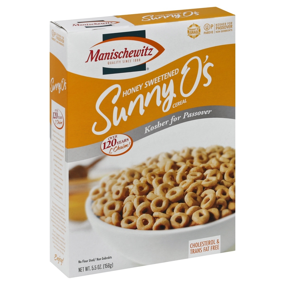 slide 1 of 1, Manischewitz Cereal, Honey Sweetened Sunny O's, 5 oz