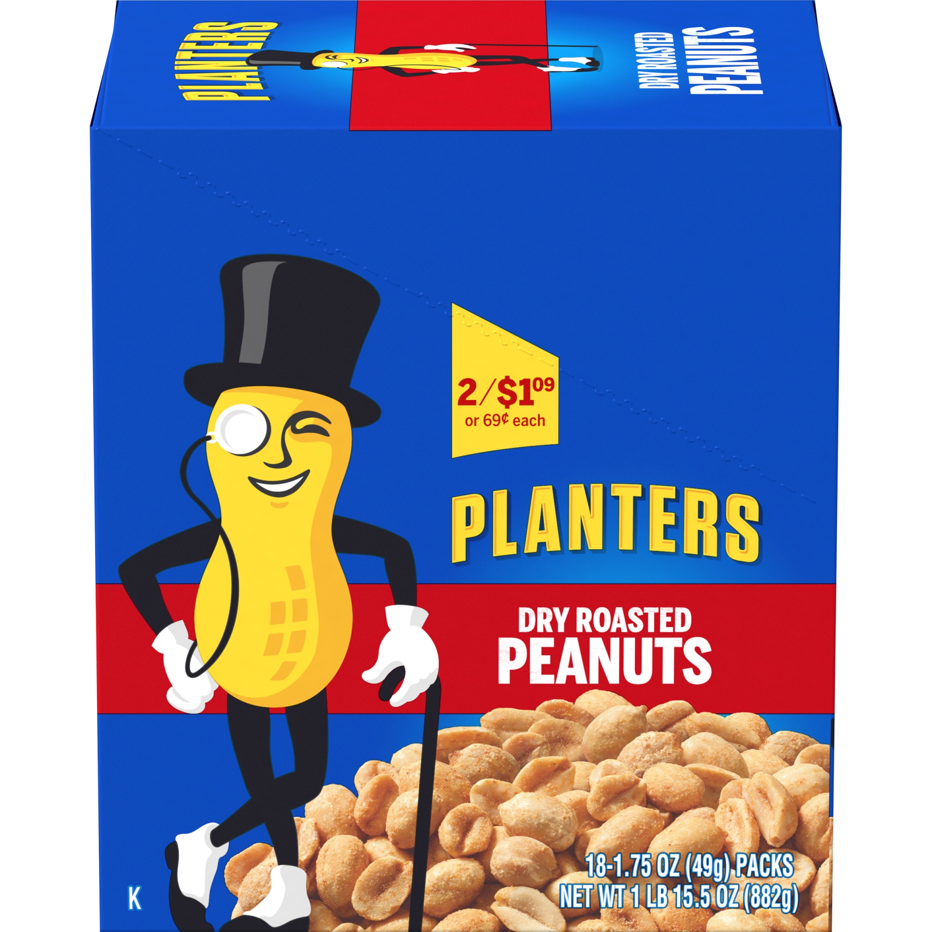 Planters Dry Roasted Peanuts Packs 18 ct Shipt