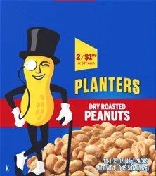 Planters Dry Roasted Peanuts 18 - 1.75 oz Bags