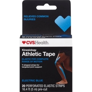 slide 1 of 1, CVS Health Kinesiology Athletic Tape Strips, Electric Blue, 20 ct