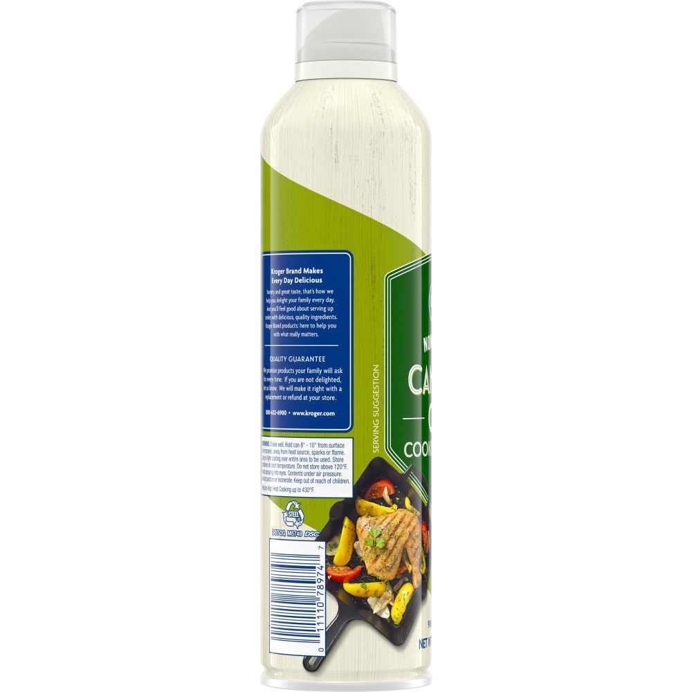 slide 4 of 4, Kroger Non Stick Canola Oil Cooking Spray, 8 oz