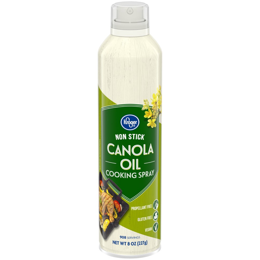 slide 1 of 4, Kroger Non Stick Canola Oil Cooking Spray, 8 oz