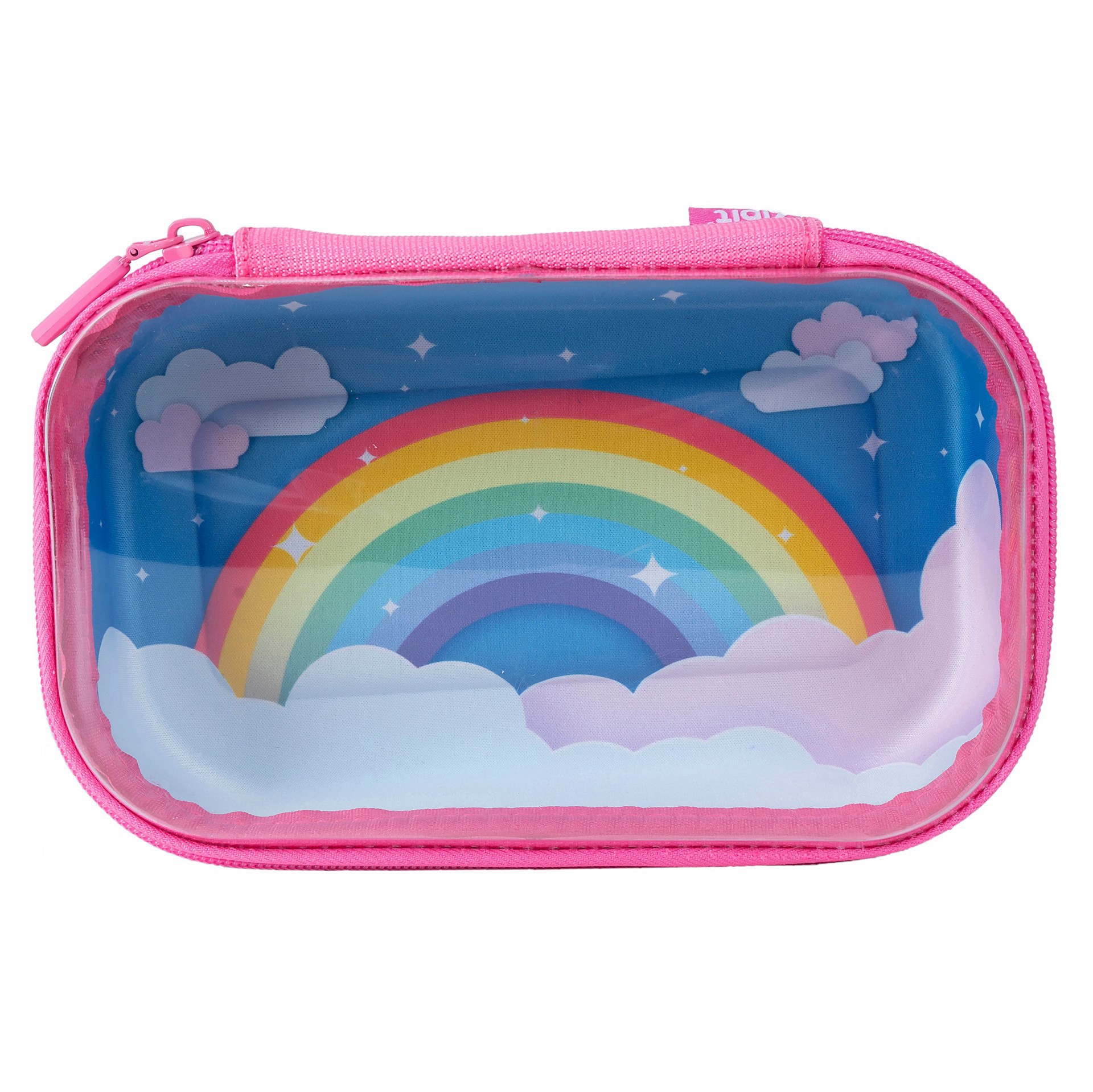 slide 1 of 1, ZIPIT Clear Top Pencil Box - Rainbow, 1 ct