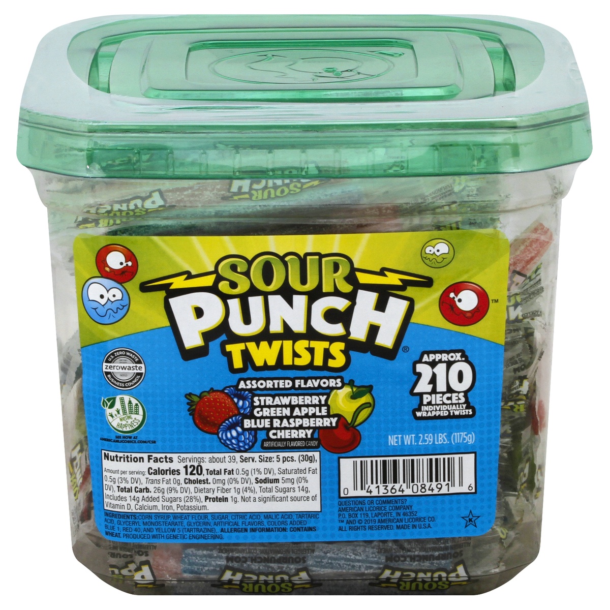 slide 1 of 1, Sour Punch Candy 2.59 oz, 210 ct