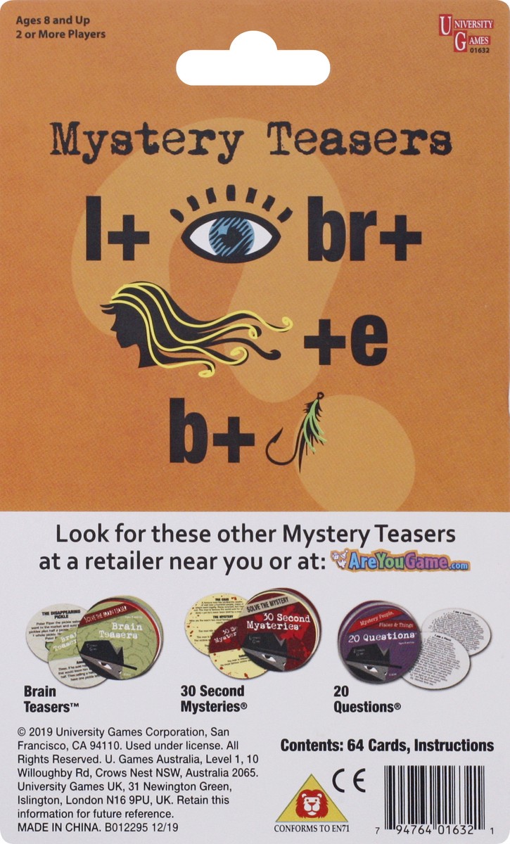 slide 10 of 10, University Games Mystery Grams Card Game 1 ea, 1 ct