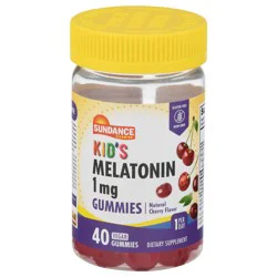 Sundance Vitamins Kid's Vegan Natural Cherry Flavor 1 mg Melatonin Gummies - 40 ea