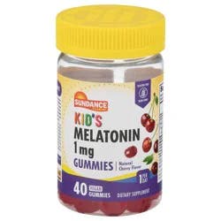Sundance Vitamins Kid's Vegan Natural Cherry Flavor 1 mg Melatonin Gummies - 40 ea