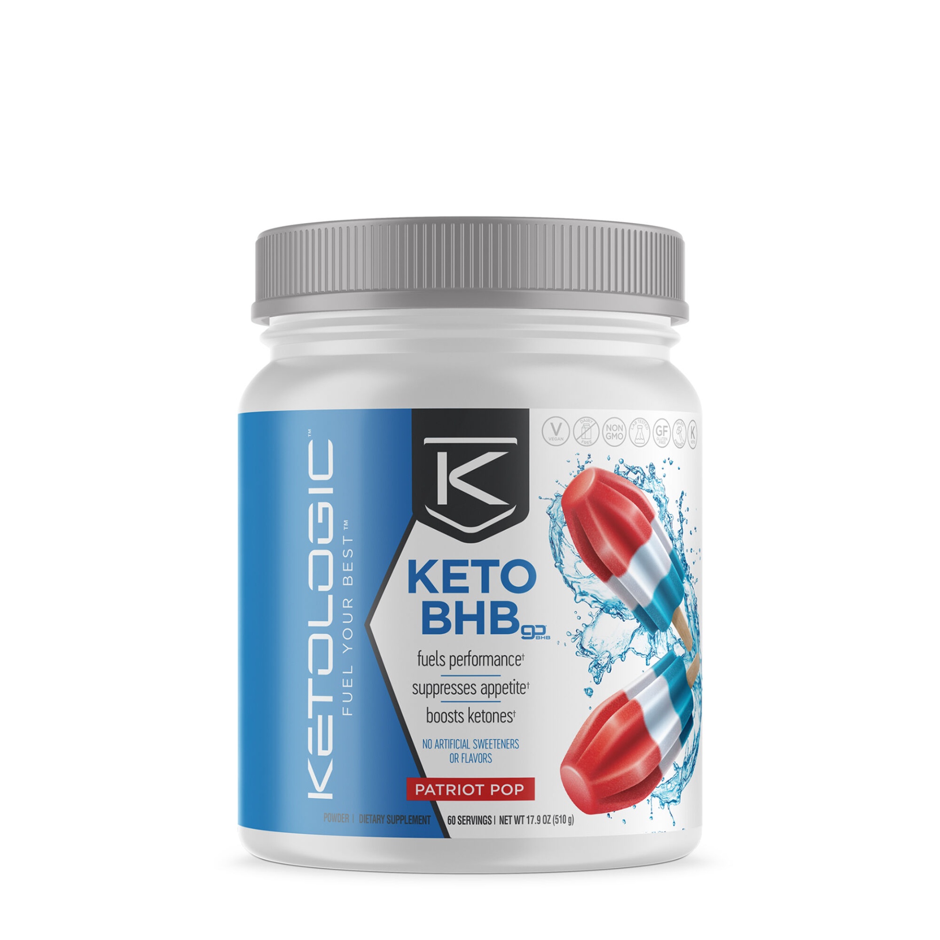 slide 1 of 1, KetoLogic Keto BHB Go - Patriot Pop, 1 ct