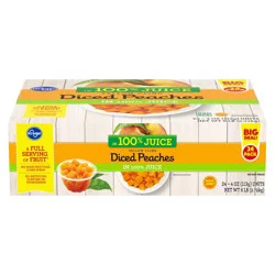Kroger Yellow Cling Diced Peaches Fruit Cups 24 Count