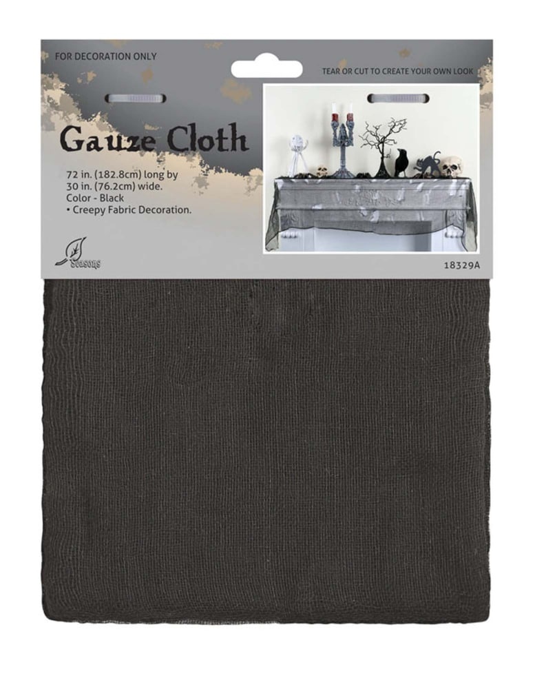 slide 1 of 1, Holiday Home Gauze Decor Table Cloth - Black, 72 in