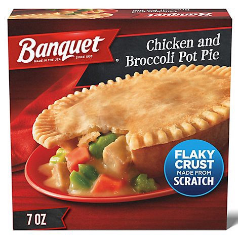 slide 1 of 1, Banquet Chicken & Broccoli Pot Pie Frozen Dinner - 7 Oz, 7 oz