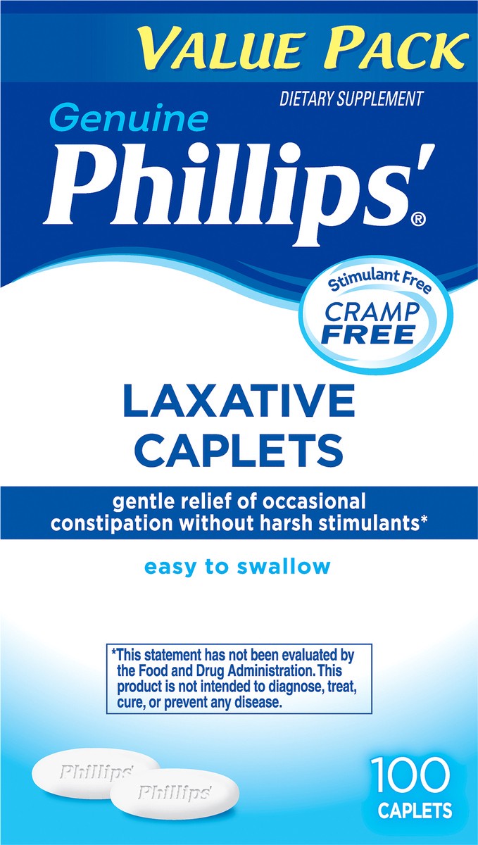 slide 6 of 8, Phillips' Genuine Laxative Caplets 100 ea, 100 ct