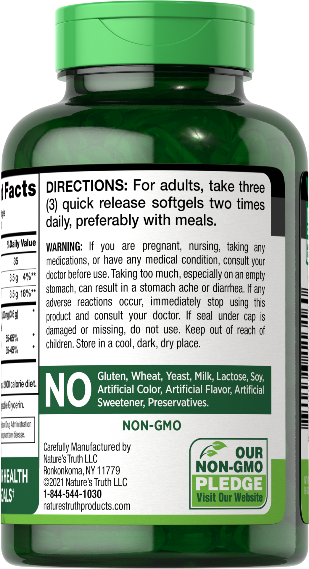 slide 3 of 4, Nature's Truth 100% Pure MCT Oil Quick Release Softgels, 1200mg, 100 ct