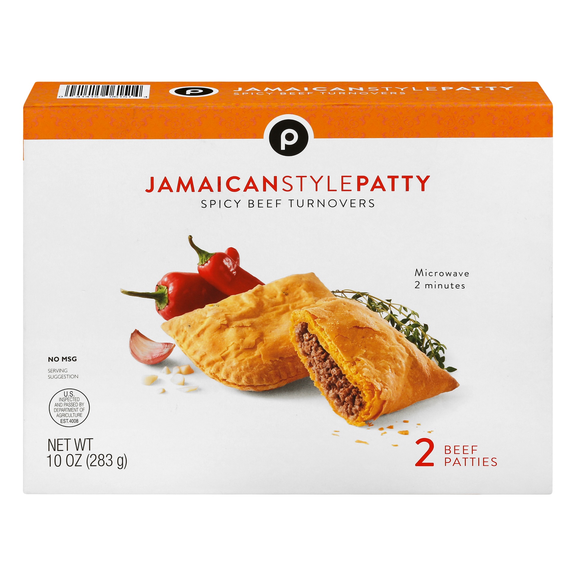 slide 1 of 1, Publix Jamaican Style Patty Spicy Beef Turnover, 2 ct