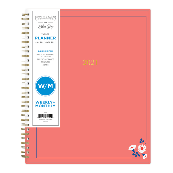 slide 2 of 4, Blue Sky Snow And Graham Weekly/Monthly Planner, 8-1/2'' X 11'', Hannah, January To December 2021, 121773, 1 ct