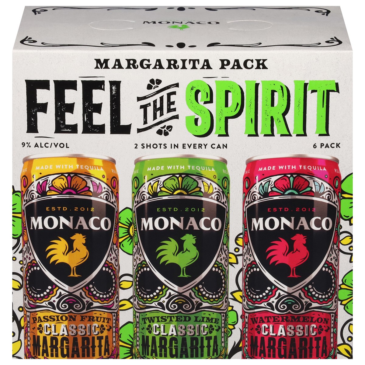 slide 9 of 12, Monaco Feel the Spirit Margarita 6 - 12 fl oz Cans, 6 ct
