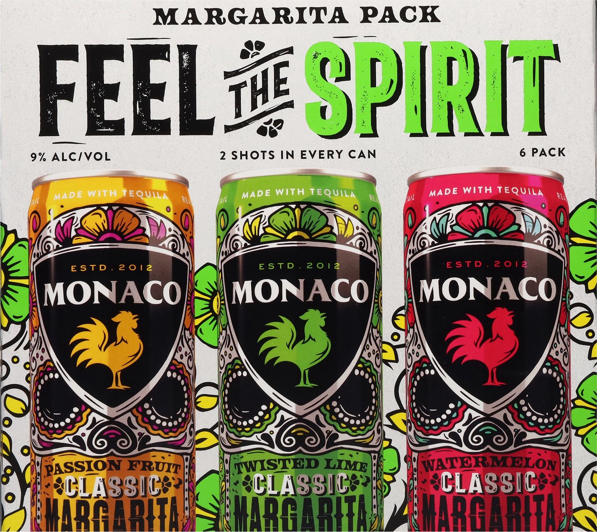 slide 5 of 12, Monaco Feel the Spirit Margarita 6 - 12 fl oz Cans, 6 ct
