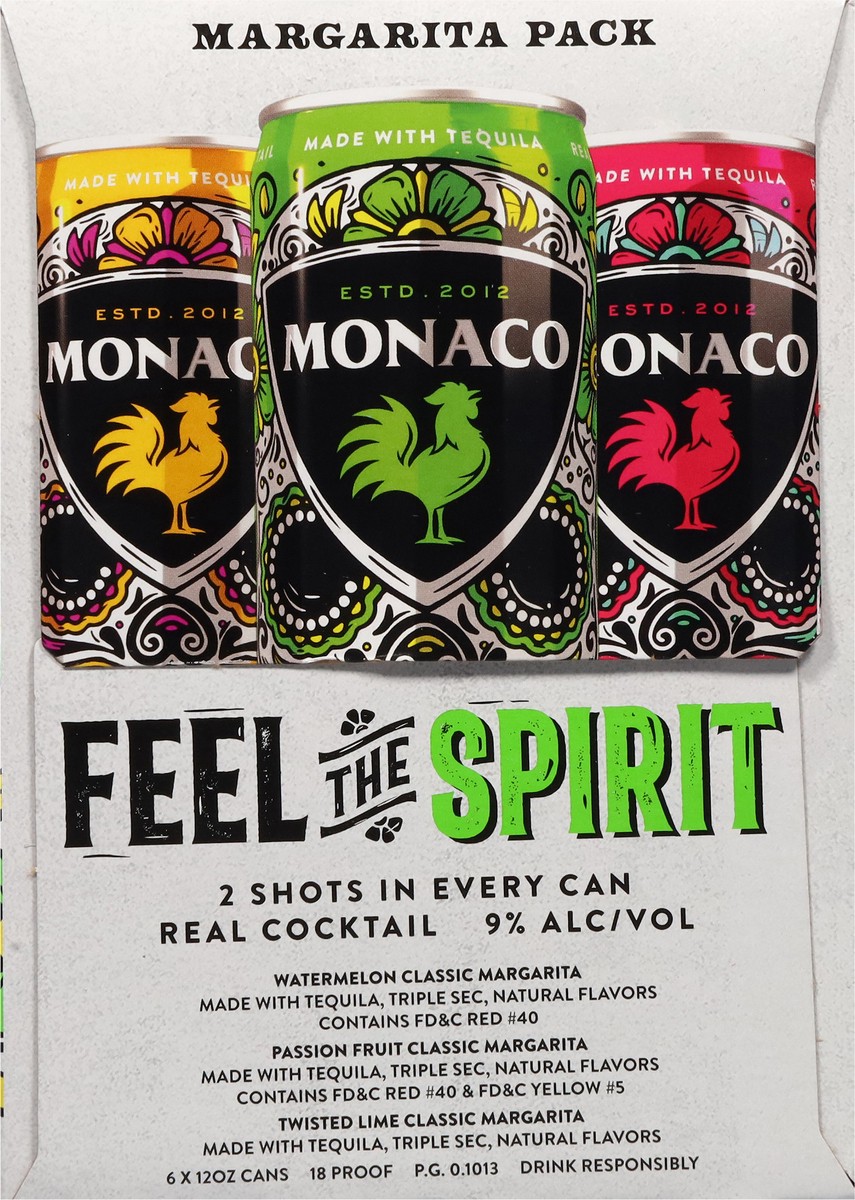 slide 8 of 12, Monaco Feel the Spirit Margarita 6 - 12 fl oz Cans, 6 ct