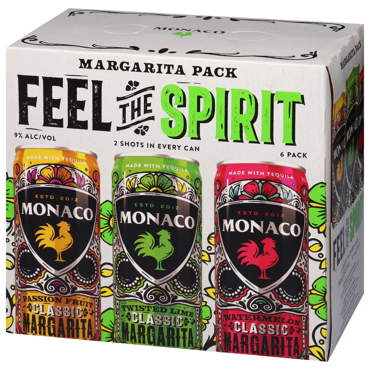 slide 12 of 12, Monaco Feel the Spirit Margarita 6 - 12 fl oz Cans, 6 ct
