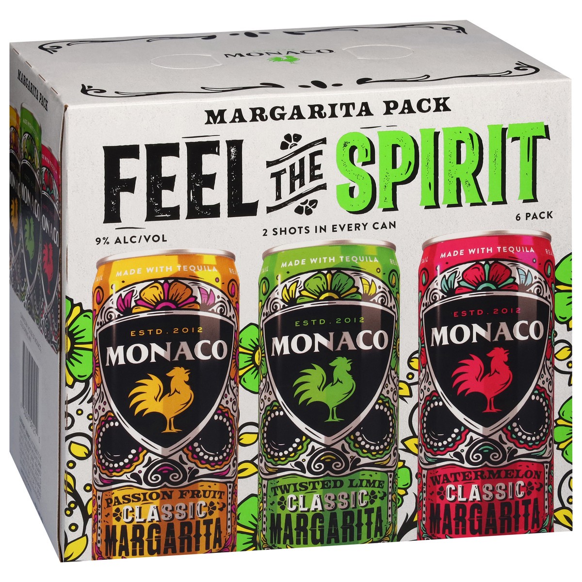 slide 6 of 12, Monaco Feel the Spirit Margarita 6 - 12 fl oz Cans, 6 ct