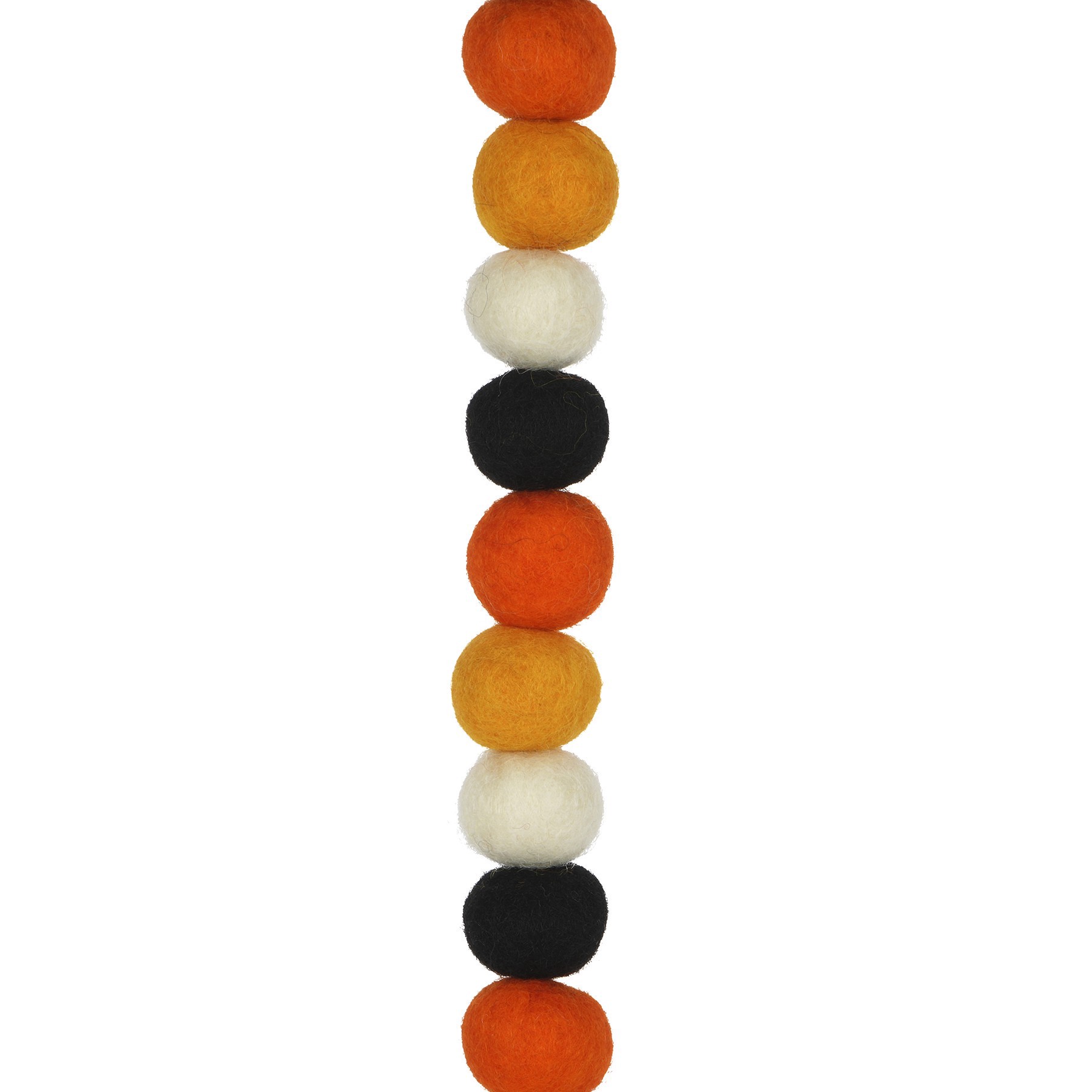slide 2 of 2, 6ft. Orange, Black & White Felt Pom Pom Garland By Ashland, 6 ft