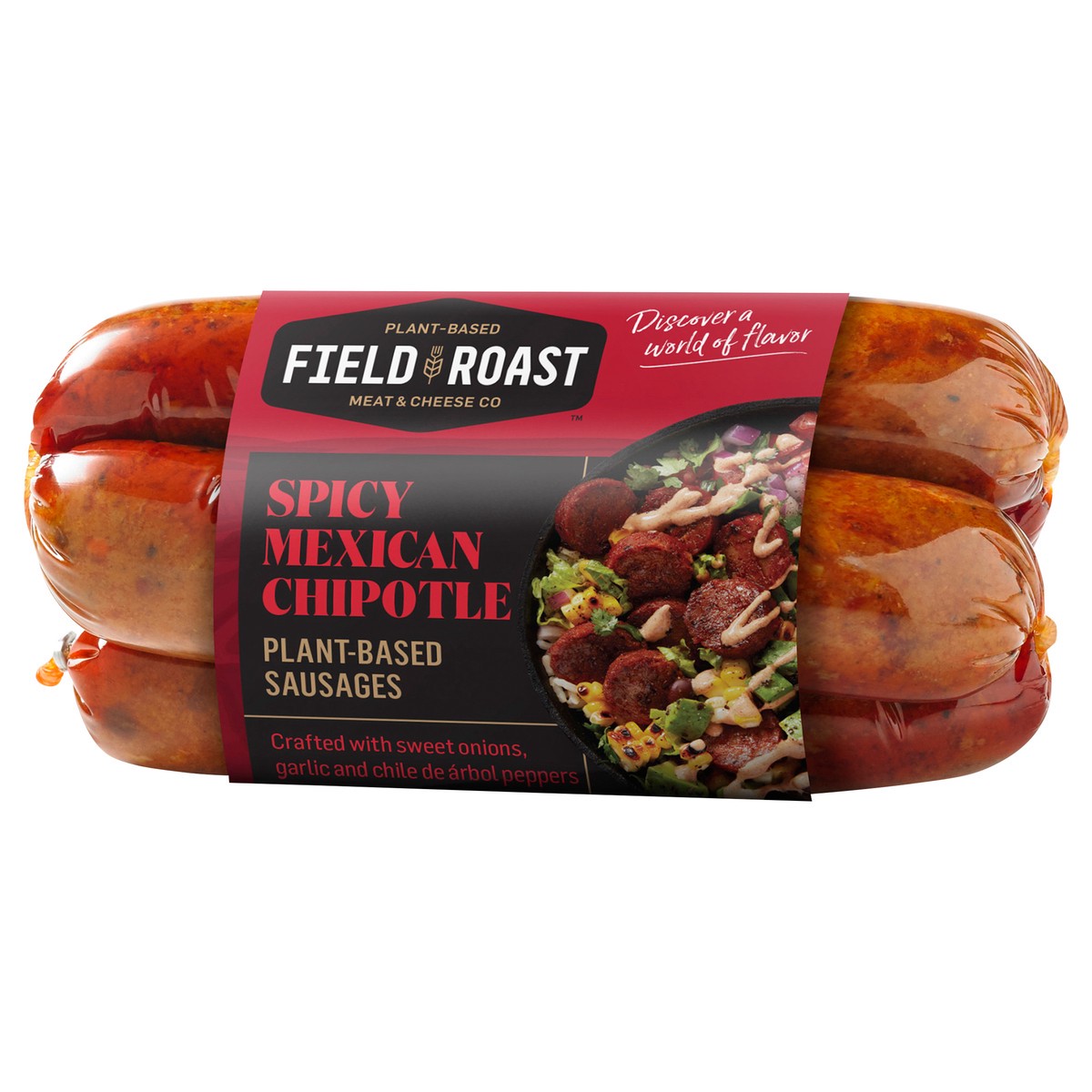 slide 4 of 5, Field Roast Sausages, Plant-Based, Spicy Mexican Chipotle, 1 ct