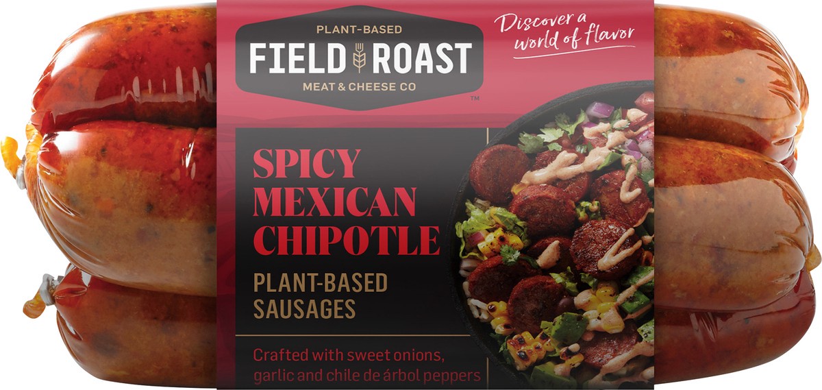 slide 5 of 5, Field Roast Sausages, Plant-Based, Spicy Mexican Chipotle, 1 ct