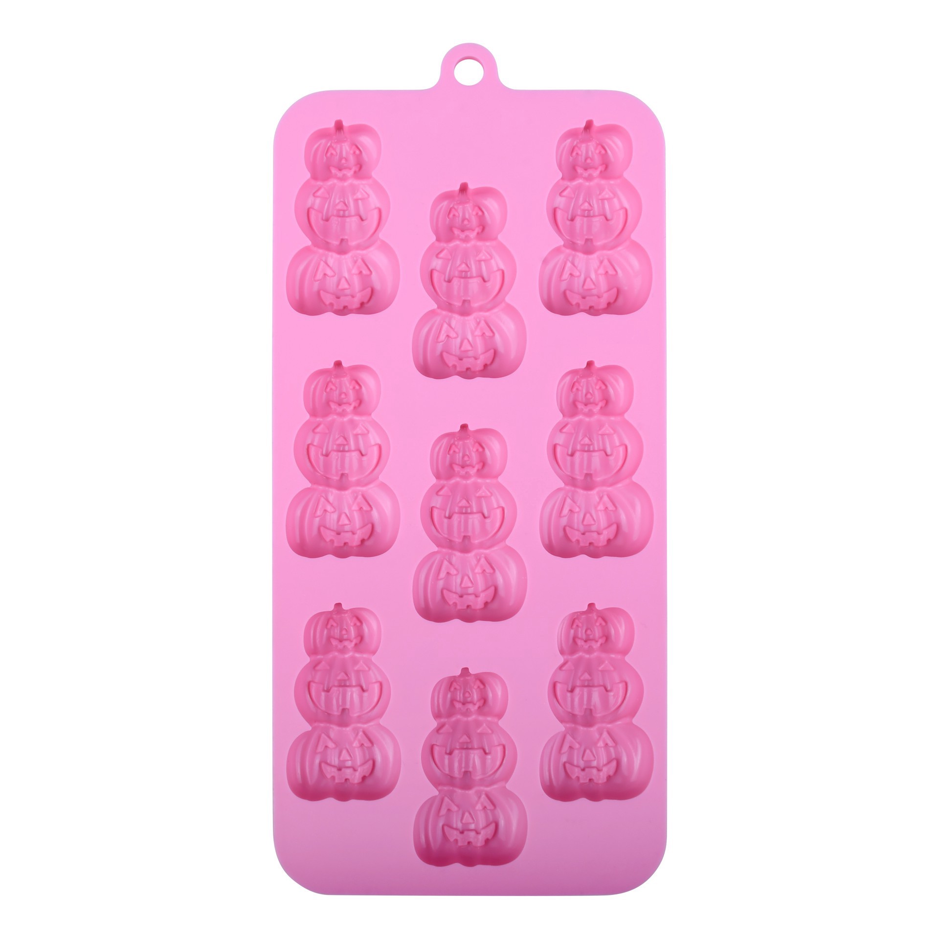 slide 3 of 4, Stacked Jack-O'-Lanterns Silcone Candy Mold By Makery, 4.07 in x 8.87 in