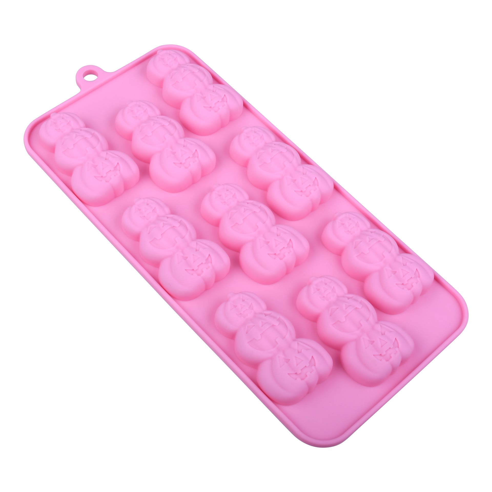 slide 2 of 4, Stacked Jack-O'-Lanterns Silcone Candy Mold By Makery, 4.07 in x 8.87 in