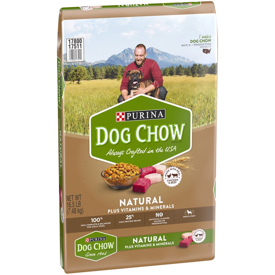 slide 4 of 9, Purina Dog Chow Natural, High Protein Dry Dog Food, Natural, 16.5 lb