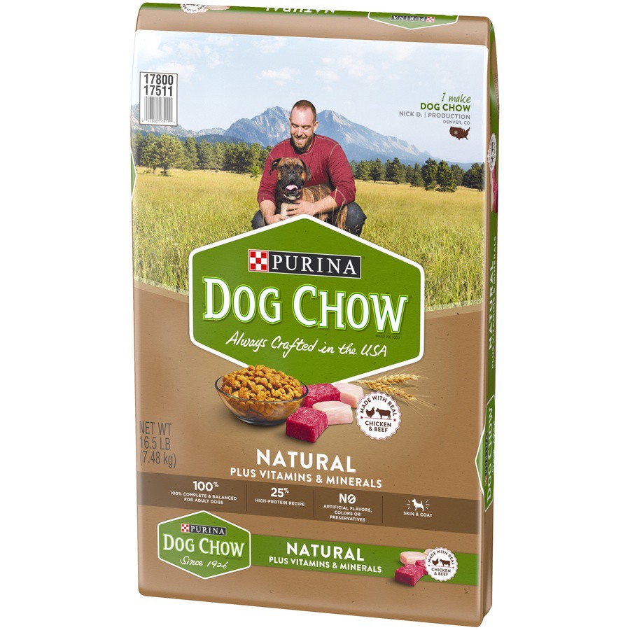 slide 9 of 9, Purina Dog Chow Natural, High Protein Dry Dog Food, Natural, 16.5 lb