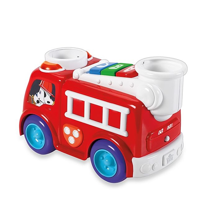 slide 3 of 5, Bright Starts Having a Ball Roll & Pop Fire Truck Toy, 4 ct