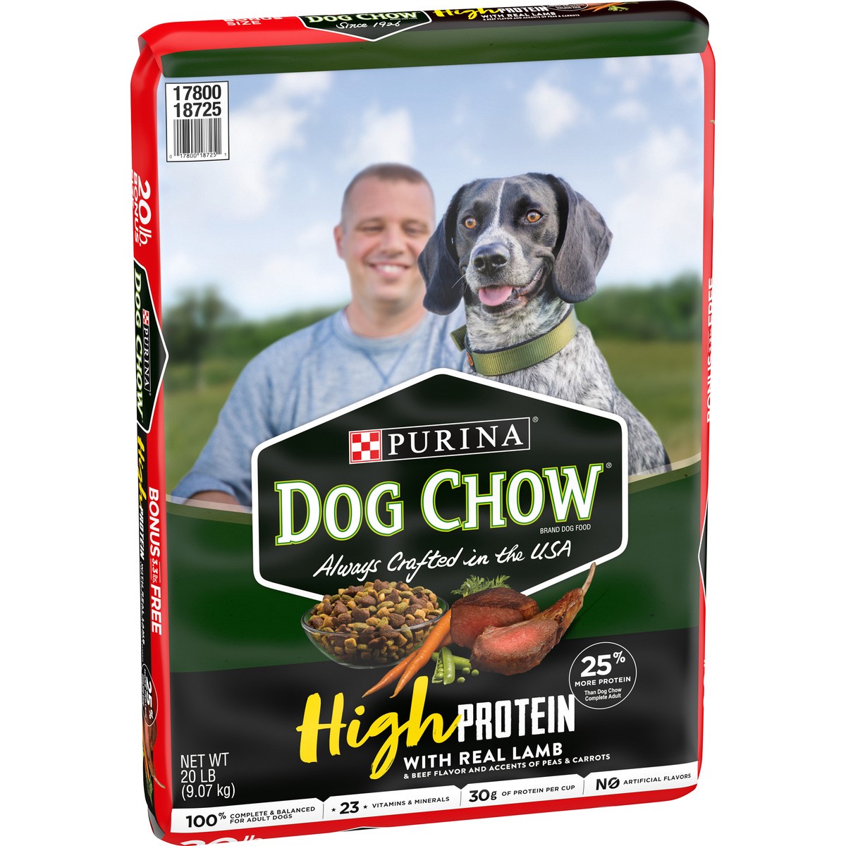 slide 2 of 9, Dog Chow Purina Dog Chow High Protein Dry Dog Food, High Protein Recipe With Real Lamb & Beef Flavor - 20 lb. Bag, 20 lb