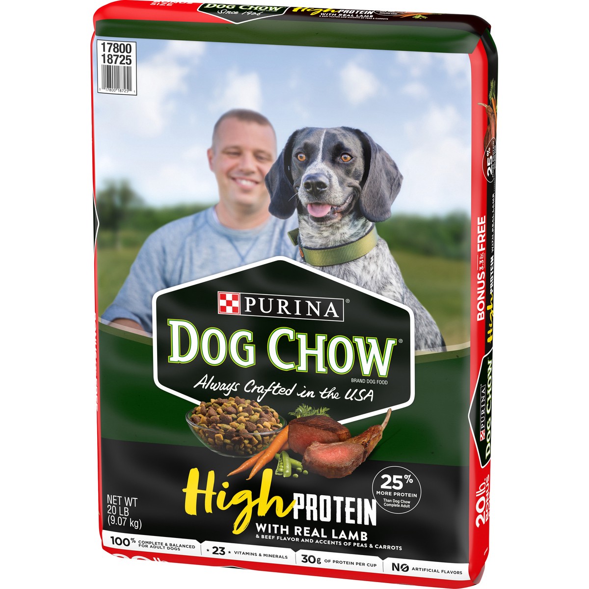 slide 3 of 9, Dog Chow Purina Dog Chow High Protein Dry Dog Food, High Protein Recipe With Real Lamb & Beef Flavor - 20 lb. Bag, 20 lb