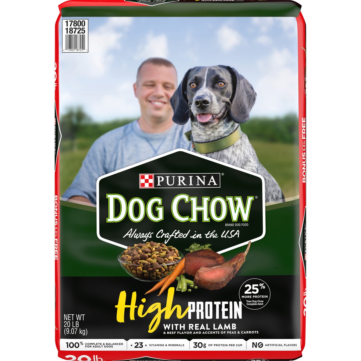 slide 6 of 9, Dog Chow Purina Dog Chow High Protein Dry Dog Food, High Protein Recipe With Real Lamb & Beef Flavor - 20 lb. Bag, 20 lb