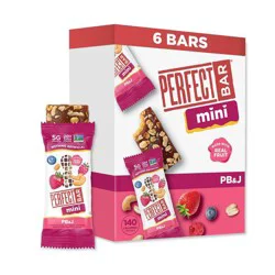 Perfect Bar Mini Gluten-Free PB&J Refrigerated Protein Bar, Kosher, 6 count, 1.05 oz
