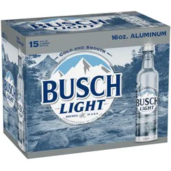 Busch Light Beer 15 - 16 fl oz Bottles