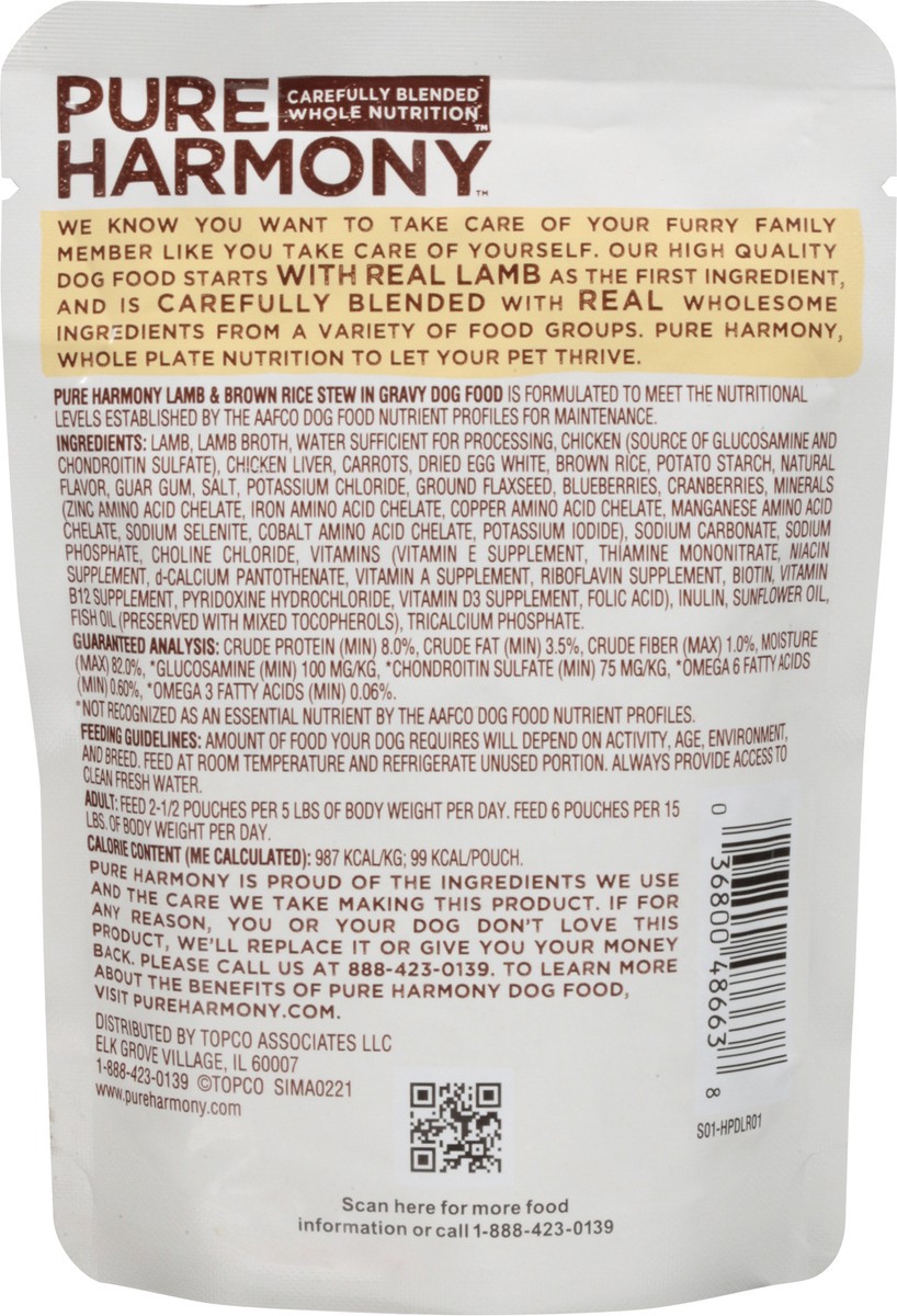 slide 2 of 16, Pure Harmony Lamb & Brown Rice Pouches, 3.5 oz