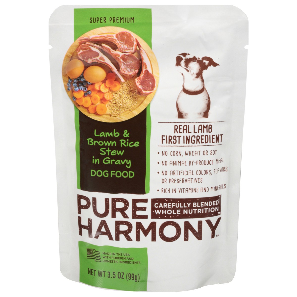 slide 3 of 16, Pure Harmony Lamb & Brown Rice Pouches, 3.5 oz