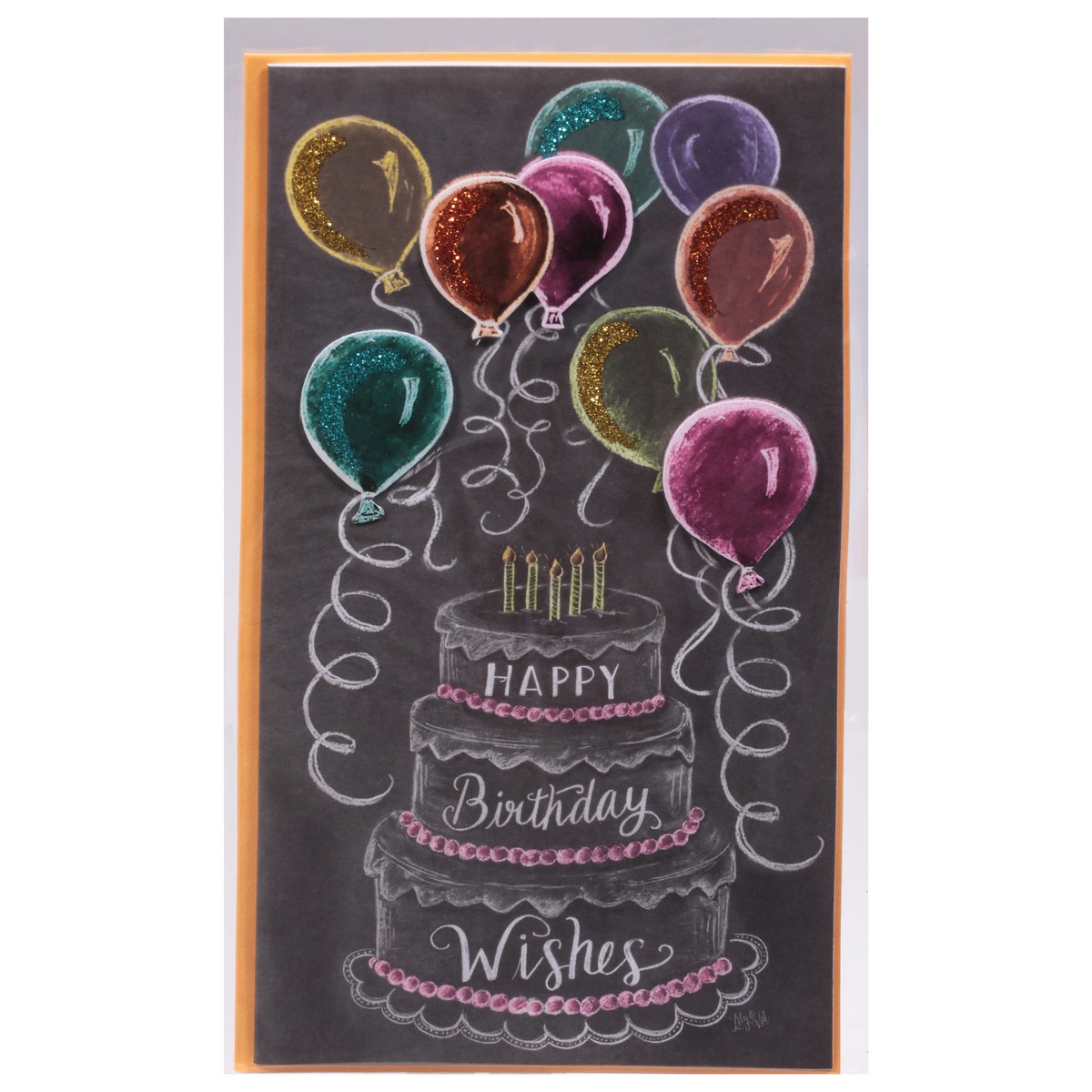 slide 1 of 9, Papyrus Birthday Card (Birthday Cake and Chalkboard), 1 ct