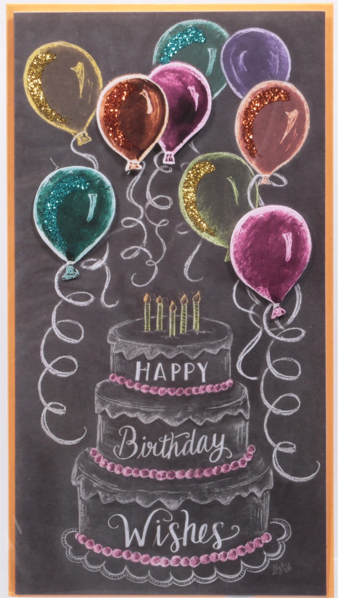 slide 1 of 9, Papyrus Birthday Card (Birthday Cake and Chalkboard), 1 ct