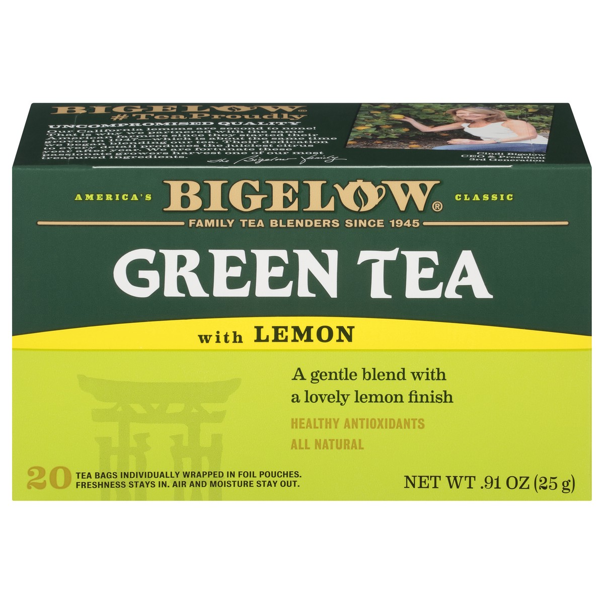 slide 1 of 6, Bigelow Green Tea Lemon Tea Bags, 20 ct