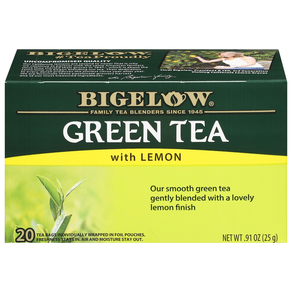 slide 1 of 9, Bigelow Green Tea With Lemon, 0.91 oz