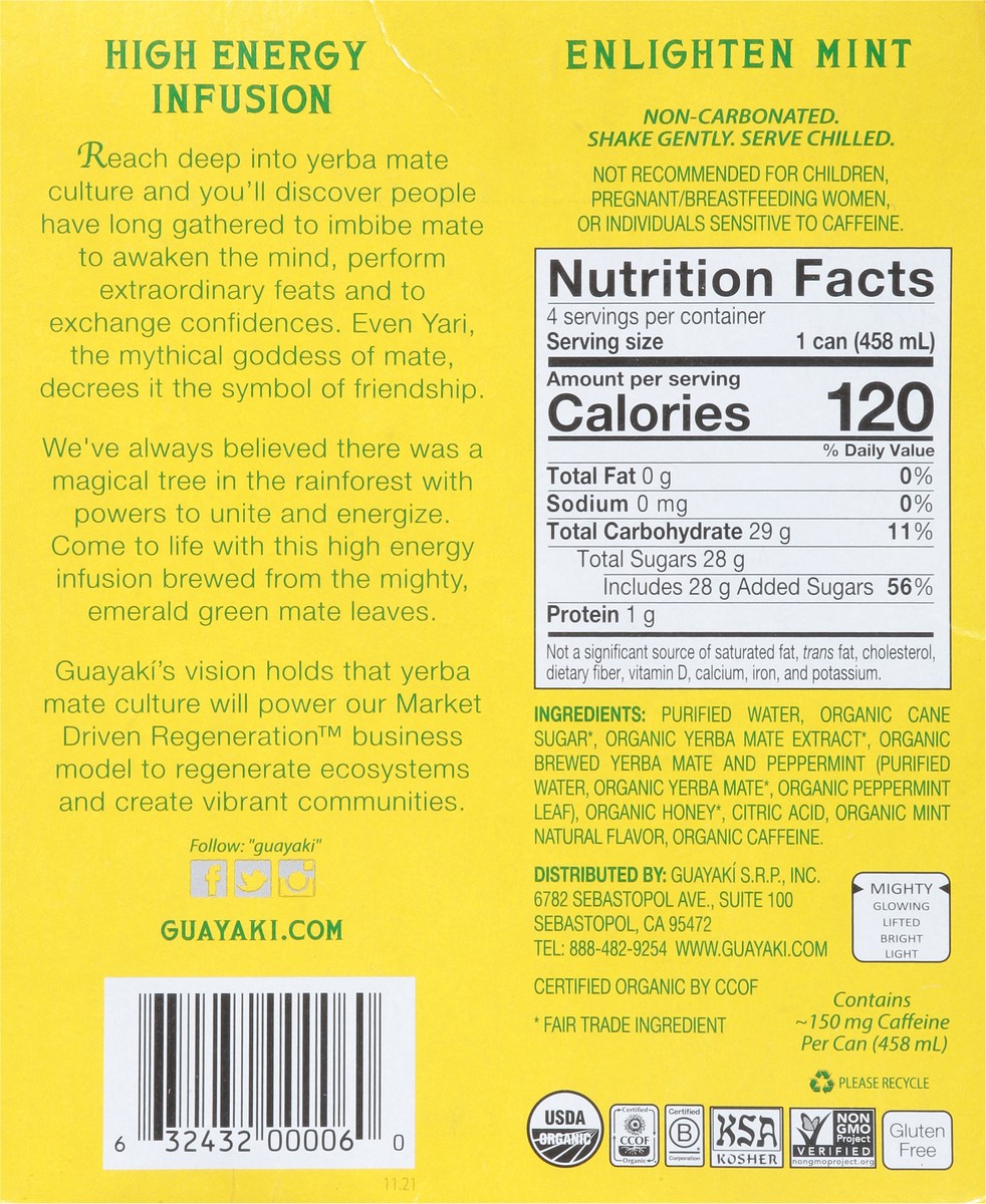 slide 7 of 9, Guayaki Organic Enlighten Mint Yerba Mate- 4 ct, 4 ct