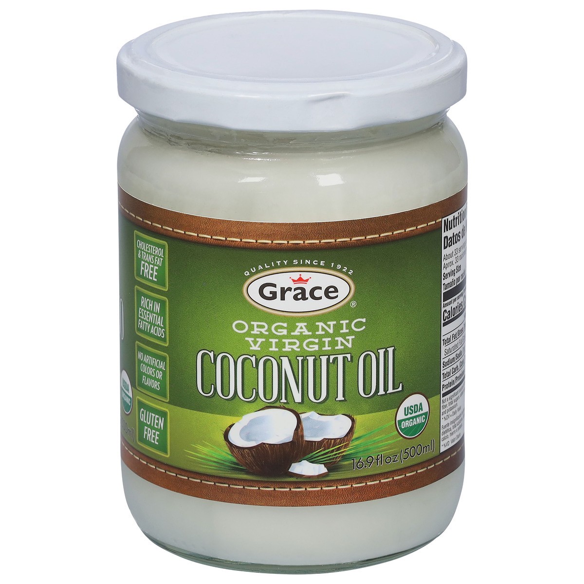 slide 1 of 2, Grace Organic Virgin Coconut Oil 16.9 fl oz, 16.9 fl oz