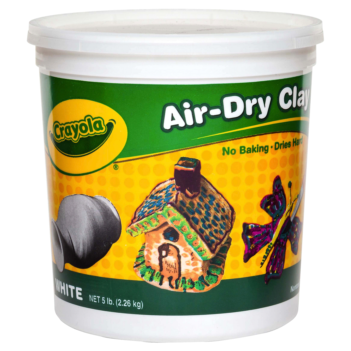 slide 1 of 9, Crayola Air Dry ClayBucket White, 5 lb