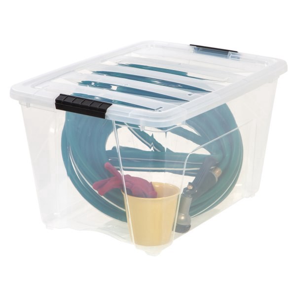 slide 4 of 7, Iris Latch Plastic Storage Bin Clear, 1 ct