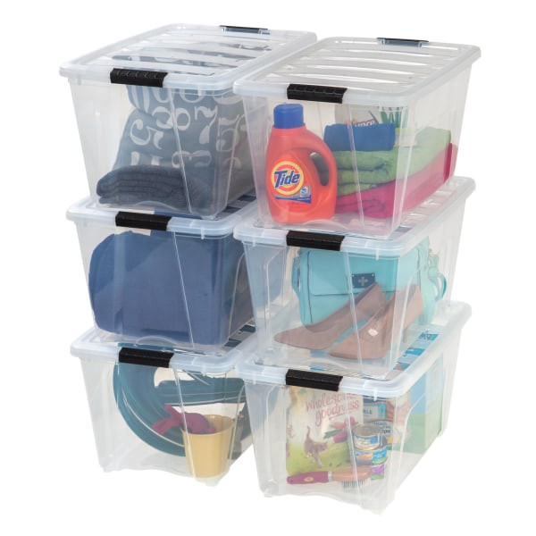 slide 3 of 7, Iris Latch Plastic Storage Bin Clear, 1 ct