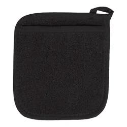 Room & Retreat Terry Pocket Mitt Black, 7.75 in x 8.5 in